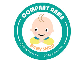 label design template for baby shop company. vector illustration