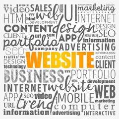 WEBSITE word cloud collage, business concept background