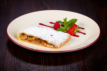 Apple Strudel served mint