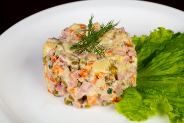 Traditional Russian salad