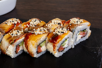 Tasty eel sushi