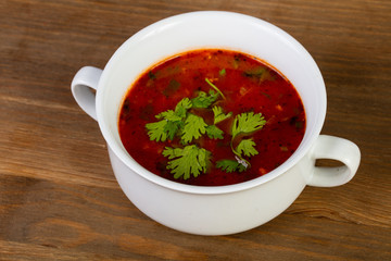 Russian solyanka soup
