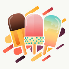 ice cream popsicles collection vector