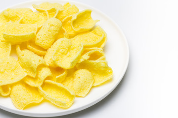 Cortezas hechas con lentejas y patata