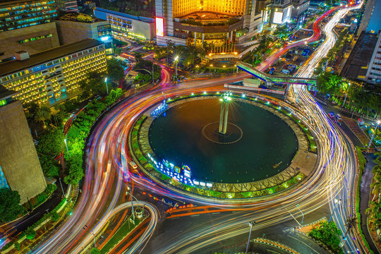 Jakarta Iconic Monument Business District Skyline