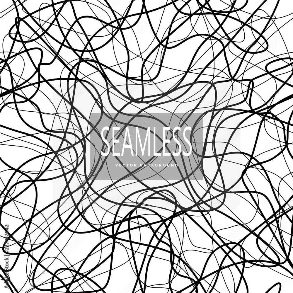 Poster line abstract seamless pattern with hand drawn lines. wavy striped vector illustration. irregular ab