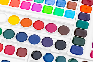 Set of watercolor paints