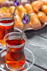 Turkish tea in traditional glass