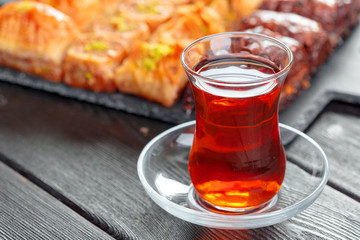 Turkish tea in traditional glass