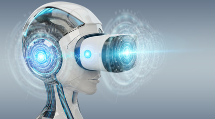 Virtual reality and artificial intelligence illustration 3D rendering