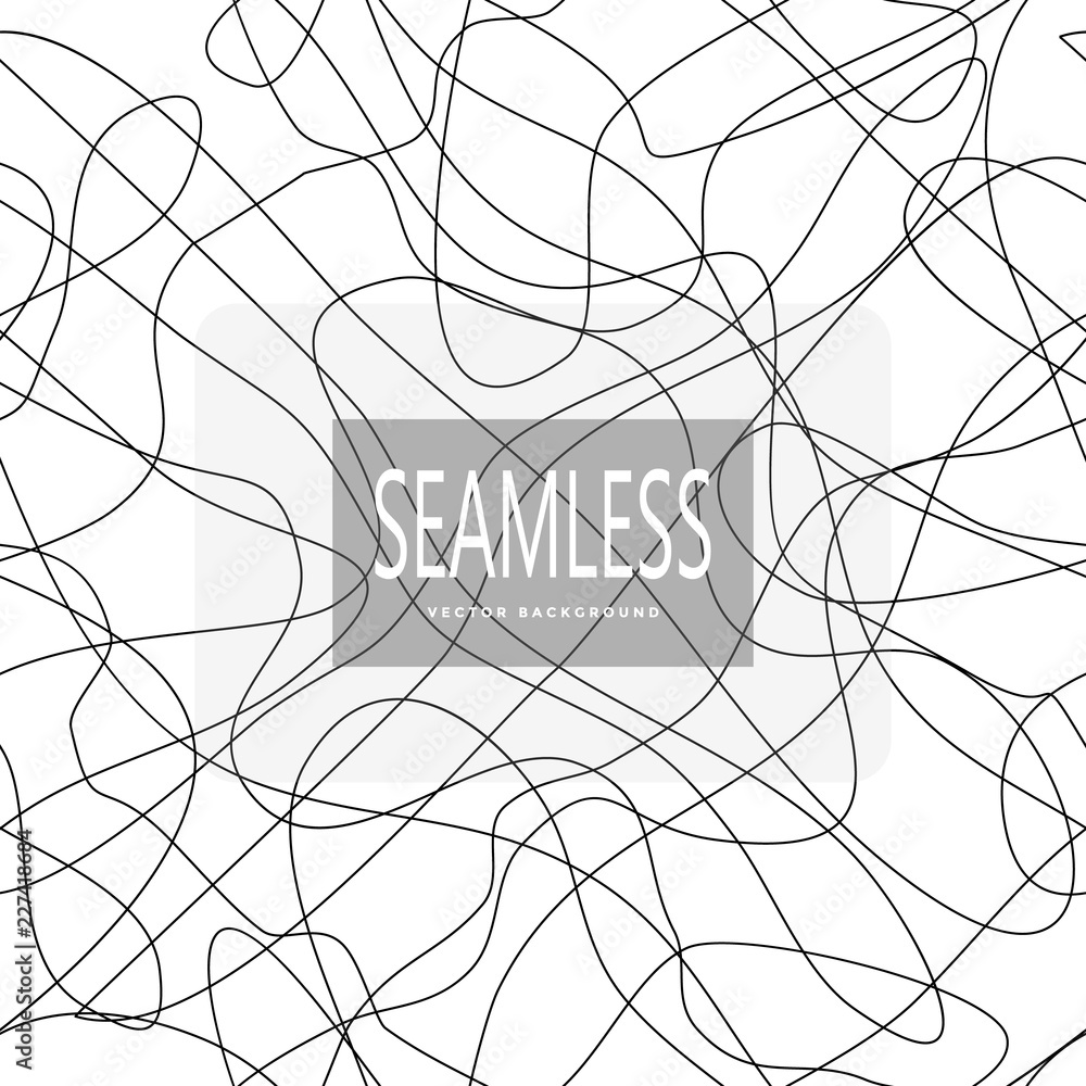 Poster line abstract seamless pattern with hand drawn lines. wavy striped vector illustration. irregular ab