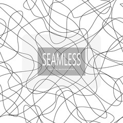 Line abstract seamless pattern with hand drawn lines. wavy striped vector illustration. Irregular abstract grid texture