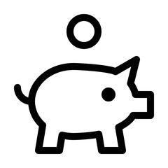 Piggy Bank Money Coin Cash Safe vector icon