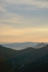 sunset in the mountains