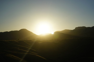 Crimean sunset in the mountains