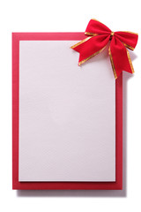 Christmas card red bow decoration vertical