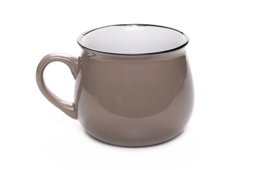 Metal cup, mug isolated on white background