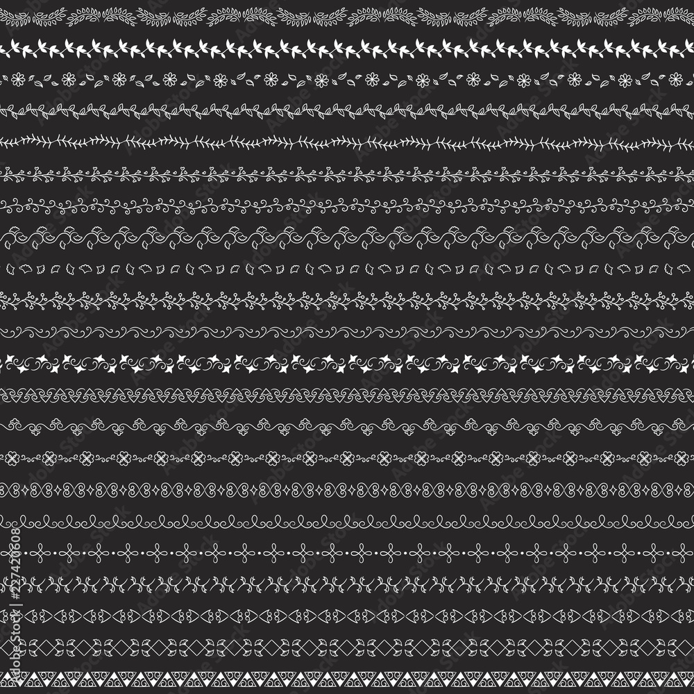 Poster collection of divider design element vectors