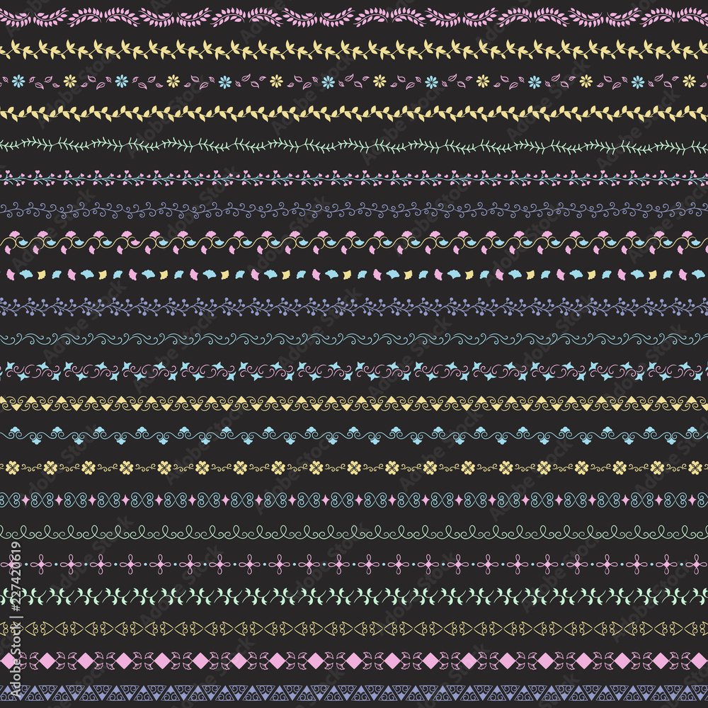 Poster collection of divider design element vectors