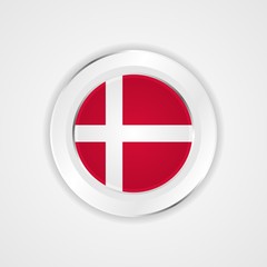 Obraz premium Denmark flag in glossy vector icon.