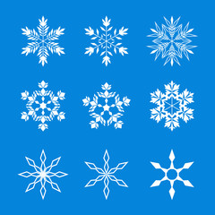 Set of vector snowflakes 1