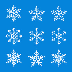 Fototapeta na wymiar Set of vector snowflakes 2