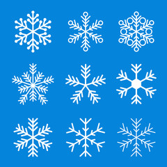 Fototapeta na wymiar Set of vector snowflakes 4