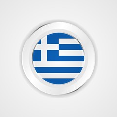 Greece flag in glossy vector icon.