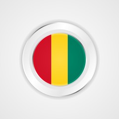 Fototapeta premium Guinea flag in glossy vector icon.