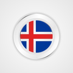 Obraz premium Iceland flag in glossy vector icon.