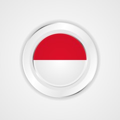 Indonesia flag in glossy vector icon.