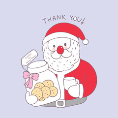Cartoon cute Christmas cookies for Santa Claus vector.