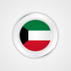 Fototapeta premium Kuwait flag in glossy vector icon.