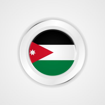 Jordan flag in glossy vector icon.