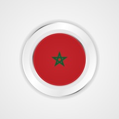 Morocco flag in glossy vector icon.