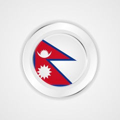 Nepal flag in glossy vector icon.