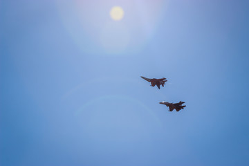 two plane in sky