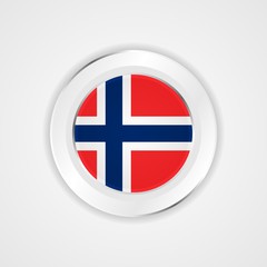 Fototapeta premium Norway flag in glossy vector icon.