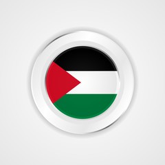 Palestine flag in glossy vector icon.