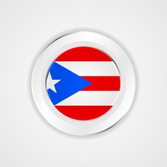 Puerto rico flag in glossy vector icon.