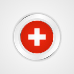 Switzerland flag in glossy vector icon.