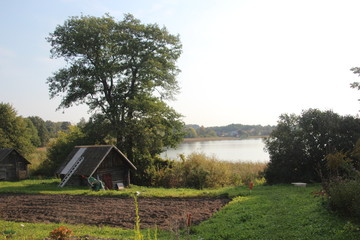 Bathhouse at the lake . Lesno . Pskovskay area . Russia