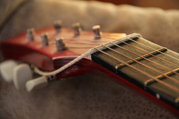 closeup of guitar