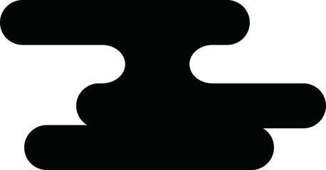 Japanese style deformed cloud silhouette