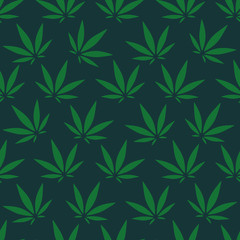 Cannabis Background. Vector Pattern.