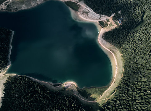 Montenegro. Durmitor national Park. Black lake. The view from the top. 