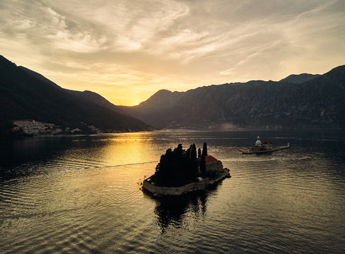 Montenegro. The town of Perast. St. George's Island. St. George's Church. 