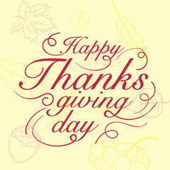 Vector illustration. Happy Thanksgiving Day typography vector design for greeting cards and poster