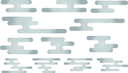 Silver Japanese style deformed cloud set.eps