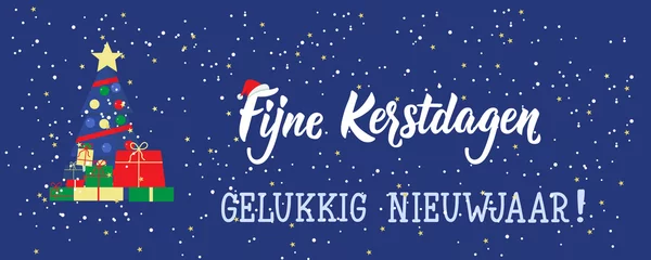 Fototapeten Dutch text: Merry Christmas. Happy New Year.. Lettering. Banner. calligraphy vector illustration. Fijne Kerstdagen en gelukkig Nieuwjaar © anngirna